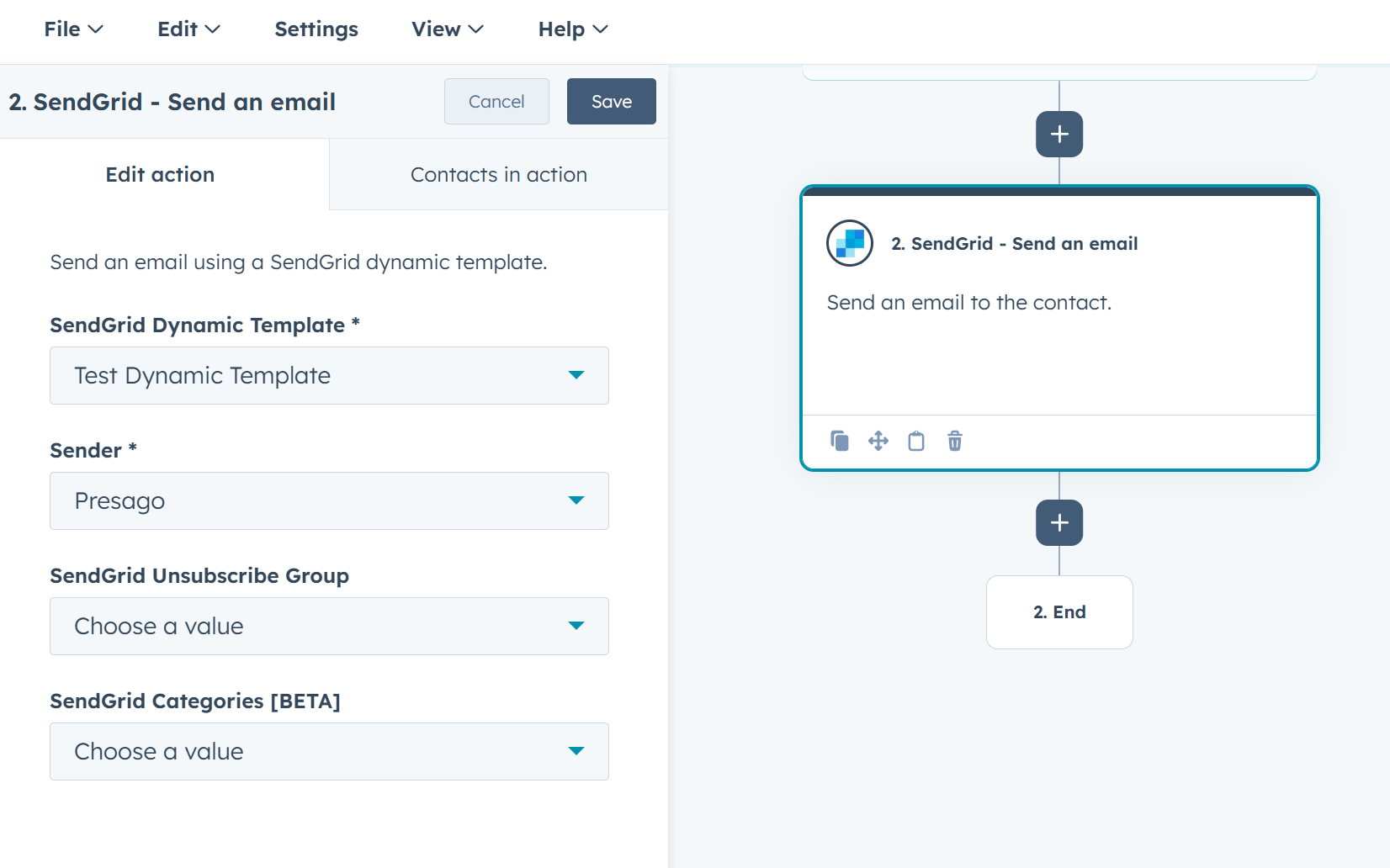 Easily add SendGrid automated emails to your HubSpot Workflows